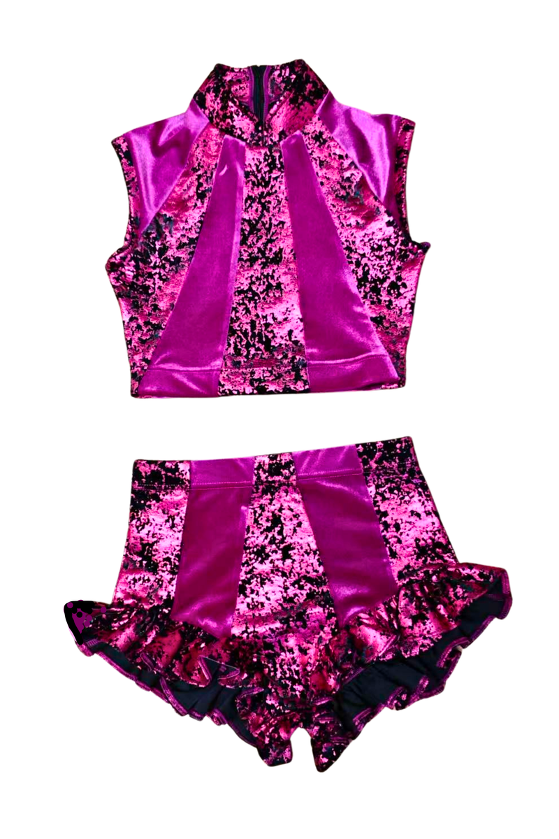 Gilded Rose Velvet Two-Piece Set