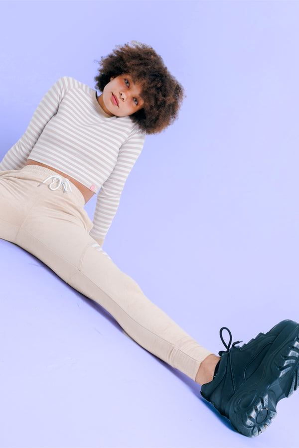 Mocha - Raglan Long Sleeve Crop