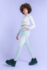 Sky Mist - Raglan Long Sleeve Crop