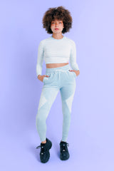 Sky Mist - Raglan Long Sleeve Crop